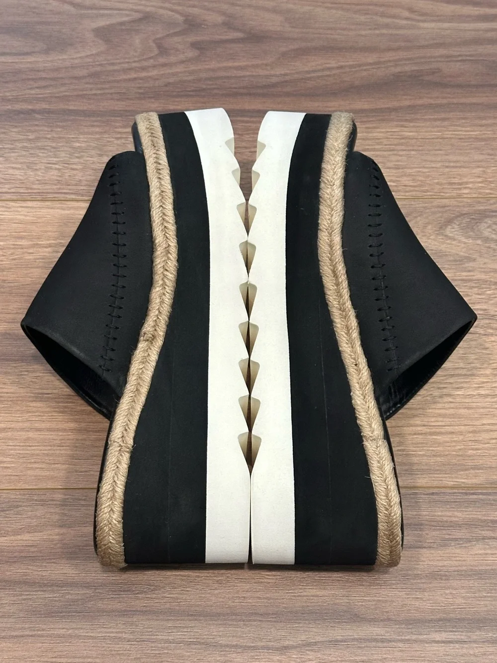 Free People Santorini‎ Espadrille Platform Sandal Leather in Black Size 9.5